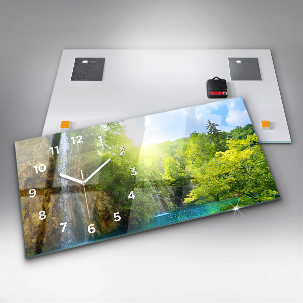 Ceas orizontale de perete din sticlă Peisaj lagunar