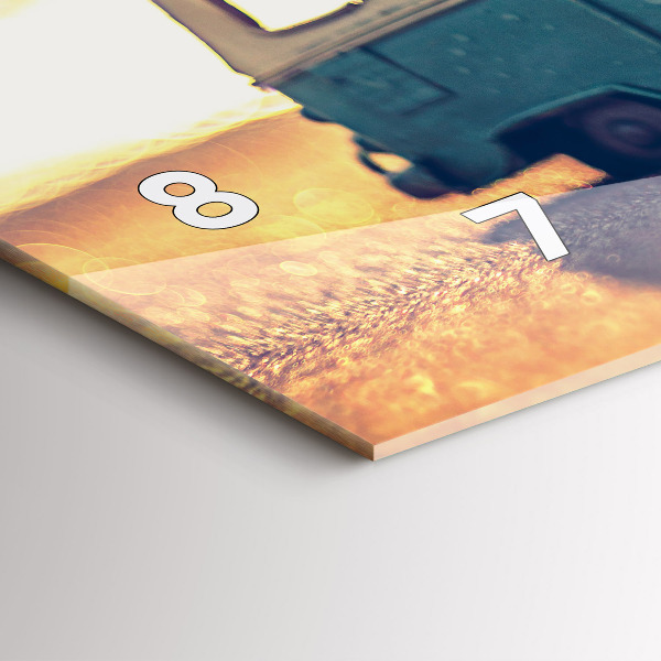 Ceas orizontale de perete din sticlă Rulotă pe plajă