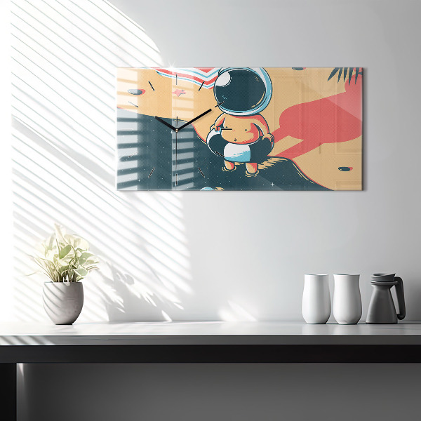 Ceas orizontale de perete din sticlă Imaginația copiilor