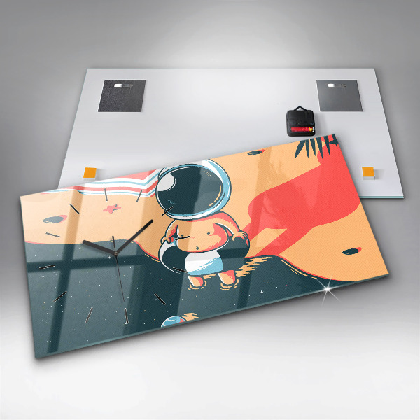 Ceas orizontale de perete din sticlă Imaginația copiilor