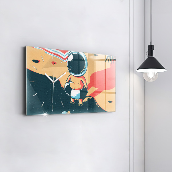 Ceas orizontale de perete din sticlă Imaginația copiilor