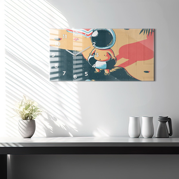 Ceas orizontale de perete din sticlă Imaginația copiilor