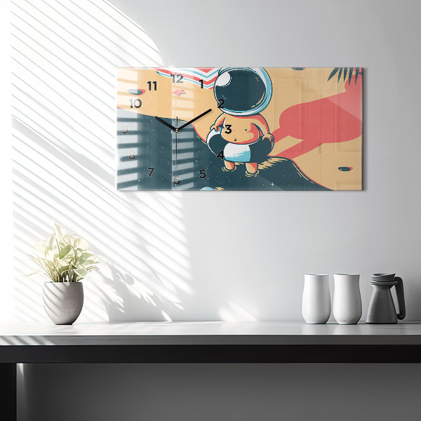 Ceas orizontale de perete din sticlă Imaginația copiilor