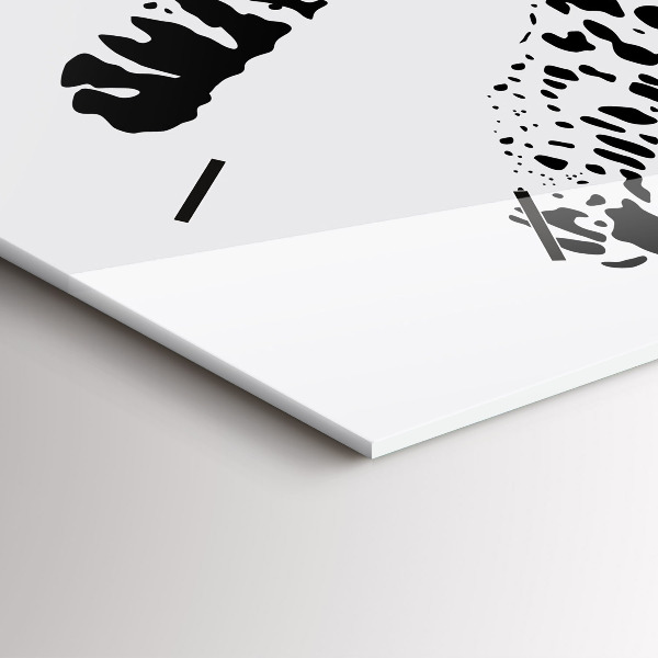 Ceas orizontale de perete din sticlă Siluetă pantera