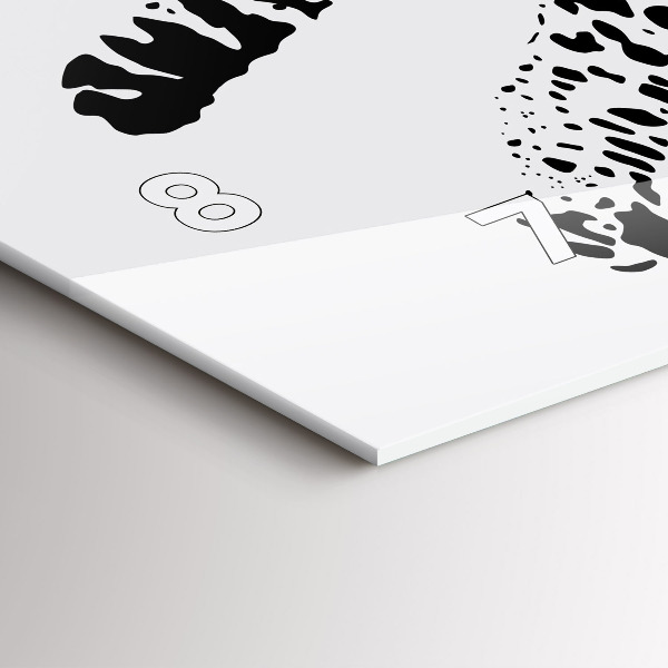 Ceas orizontale de perete din sticlă Siluetă pantera