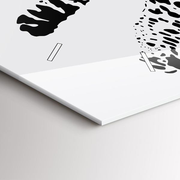 Ceas orizontale de perete din sticlă Siluetă pantera