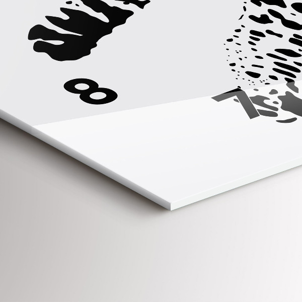 Ceas orizontale de perete din sticlă Siluetă pantera