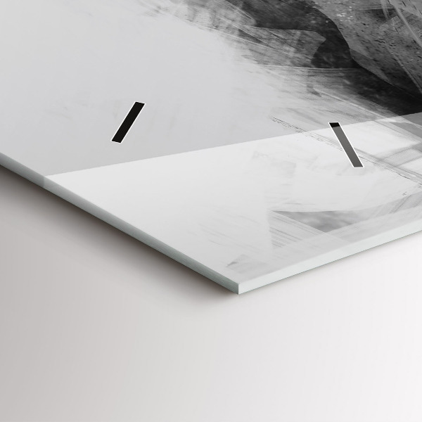 Ceas orizontale de perete din sticlă Leu pictat