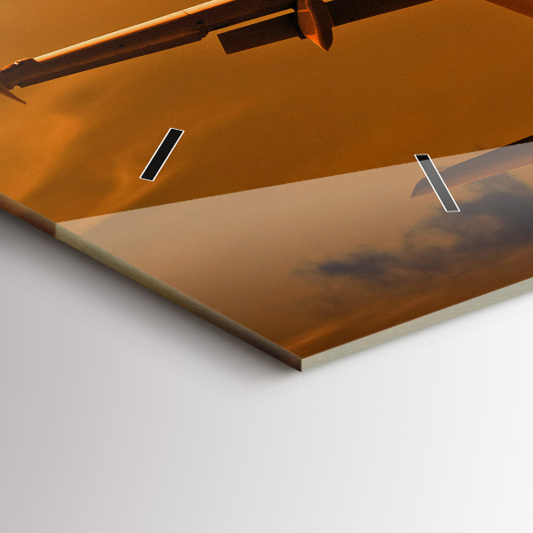 Ceas orizontale de perete din sticlă Călătorii cu avionul