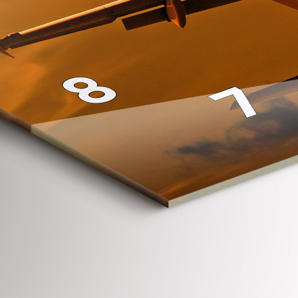 Ceas orizontale de perete din sticlă Călătorii cu avionul