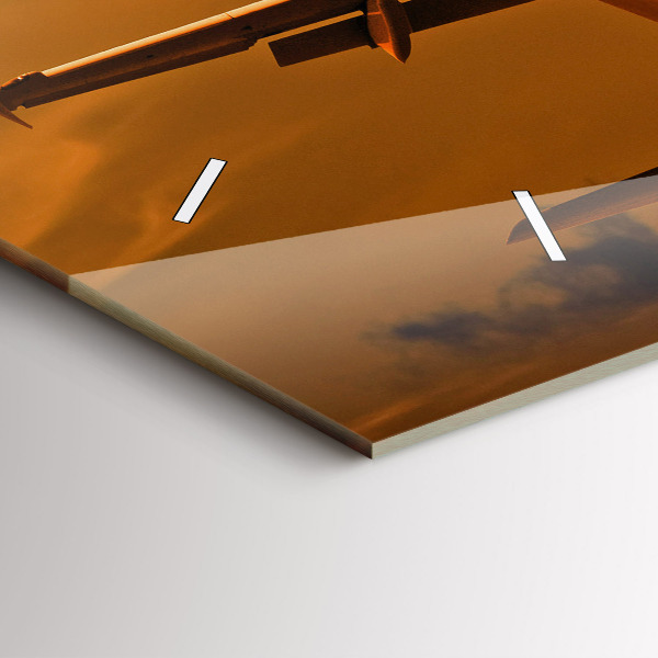 Ceas orizontale de perete din sticlă Călătorii cu avionul