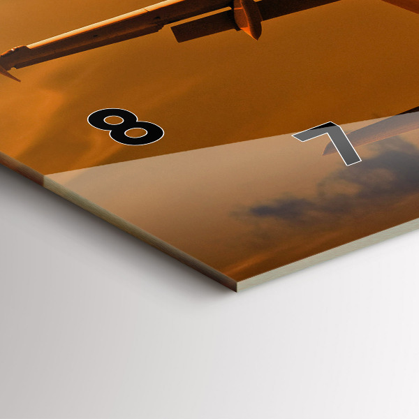 Ceas orizontale de perete din sticlă Călătorii cu avionul