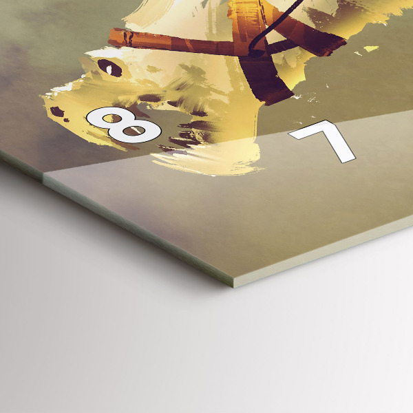 Ceas orizontale de perete din sticlă Ilustrație Dragon Rider