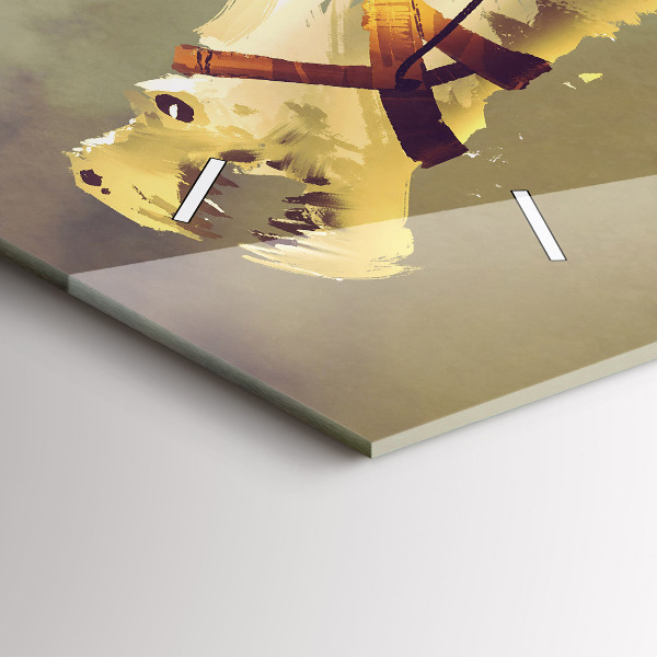 Ceas orizontale de perete din sticlă Ilustrație Dragon Rider