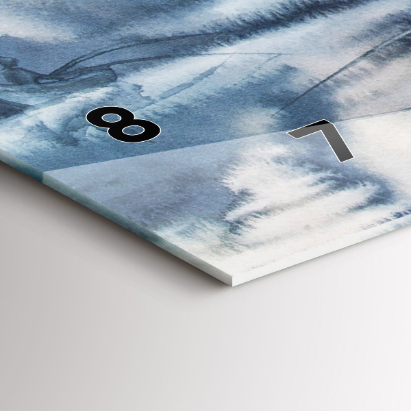 Ceas orizontale de perete din sticlă Lacul de iarnă Łódka