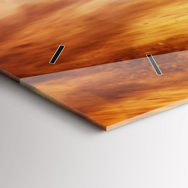 Ceas orizontale de perete din sticlă Motocross Enduro