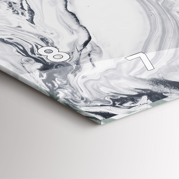 Ceas orizontale de perete din sticlă Marmură cu cerneală abstractă