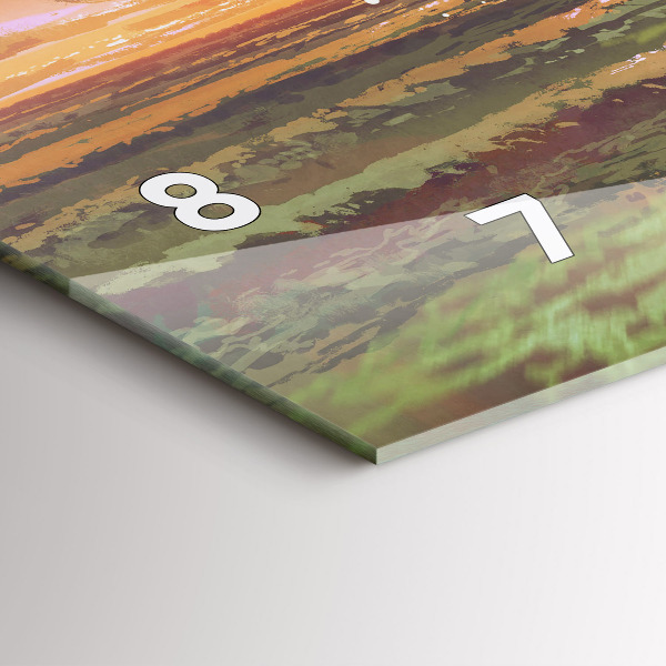 Ceas orizontale de perete din sticlă Concert pe plajă