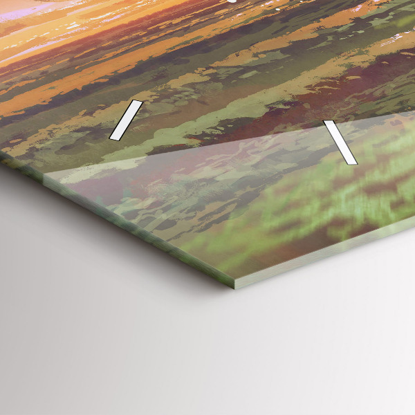 Ceas orizontale de perete din sticlă Concert pe plajă