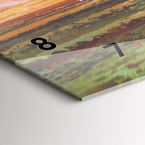 Ceas orizontale de perete din sticlă Concert pe plajă