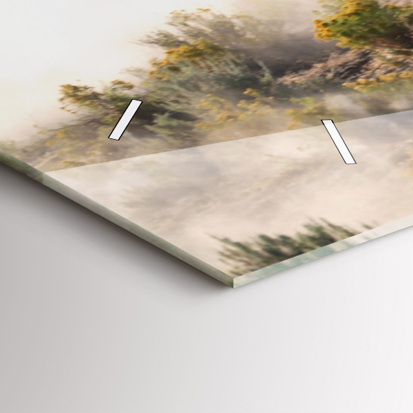 Ceas orizontale de perete din sticlă O turmă de cai grăbiți