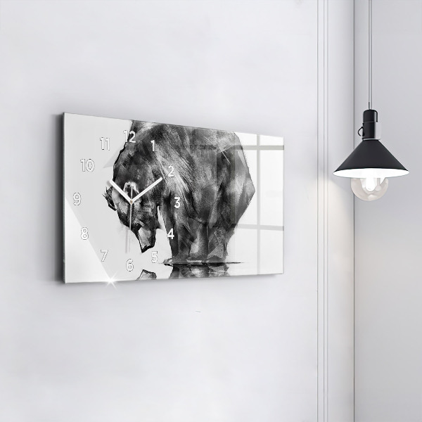 Ceas orizontale de perete din sticlă Urs din desene animate
