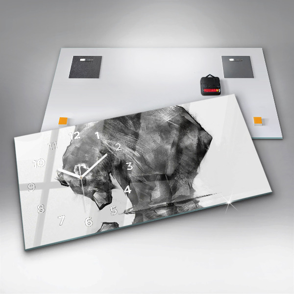 Ceas orizontale de perete din sticlă Urs din desene animate