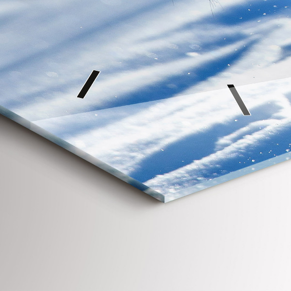 Ceas orizontale de perete din sticlă Un pas curajos înainte