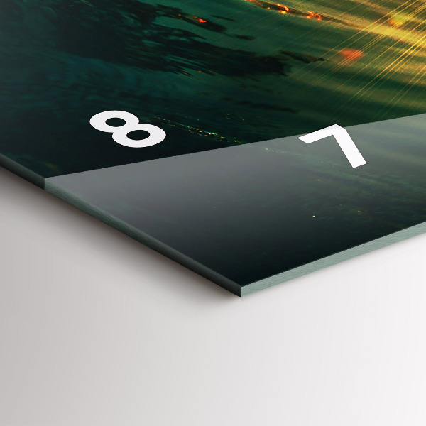 Ceas orizontale de perete din sticlă Perspectiva valurilor apusului