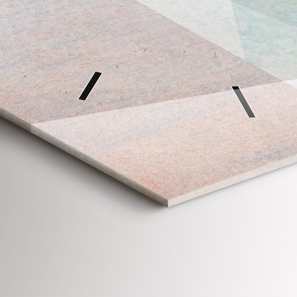 Ceas orizontale de perete din sticlă Textura abstractă triunghiuri