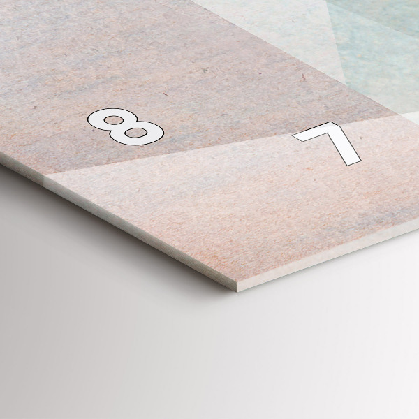 Ceas orizontale de perete din sticlă Textura abstractă triunghiuri