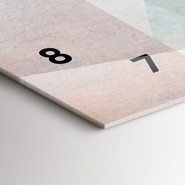 Ceas orizontale de perete din sticlă Textura abstractă triunghiuri