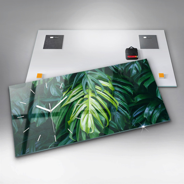 Ceas orizontale de perete din sticlă Partea tropicală a naturii