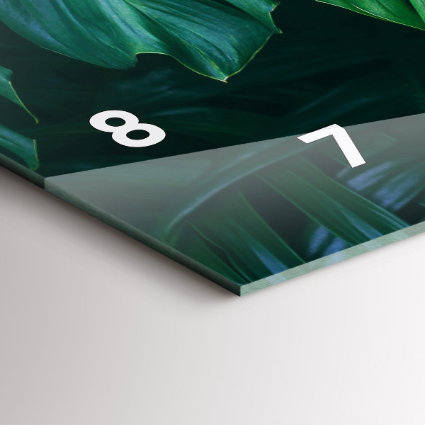 Ceas orizontale de perete din sticlă Partea tropicală a naturii