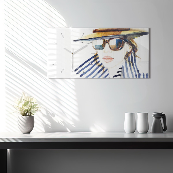 Ceas orizontale de perete din sticlă Moda ultimelor zile de vacanță