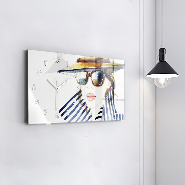 Ceas orizontale de perete din sticlă Moda ultimelor zile de vacanță
