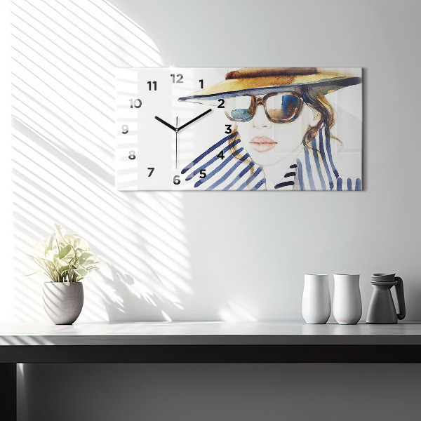 Ceas orizontale de perete din sticlă Moda ultimelor zile de vacanță