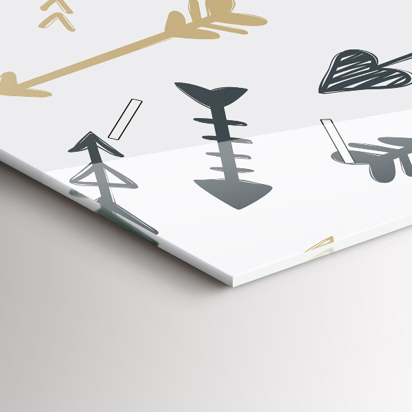 Ceas orizontale de perete din sticlă Model geometric hipster