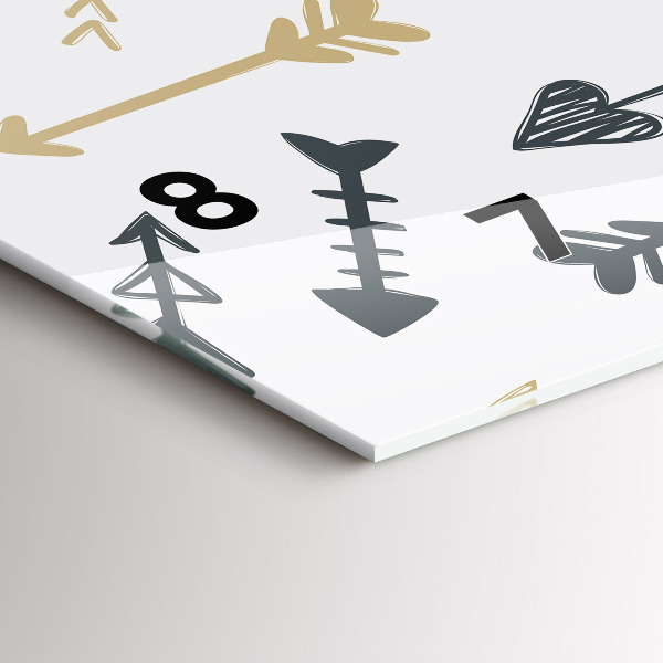 Ceas orizontale de perete din sticlă Model geometric hipster