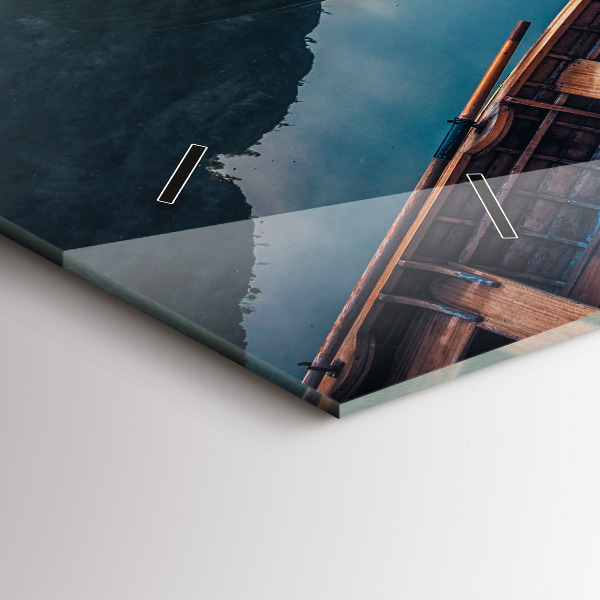 Ceas orizontale de perete din sticlă Pod și Lac