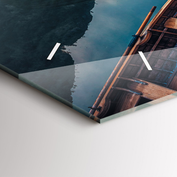 Ceas orizontale de perete din sticlă Pod și Lac