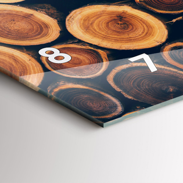 Ceas orizontale de perete din sticlă Lemn