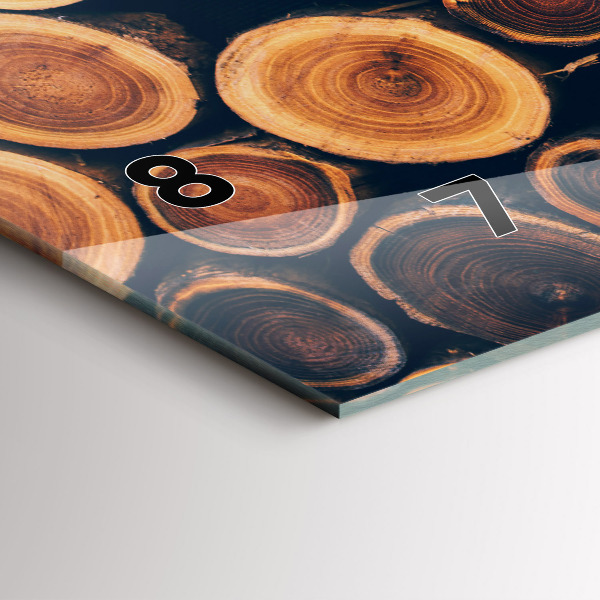 Ceas orizontale de perete din sticlă Lemn