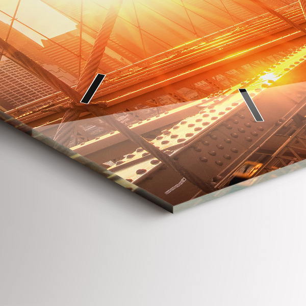 Ceas orizontale de perete din sticlă Podul Brooklyn NYC