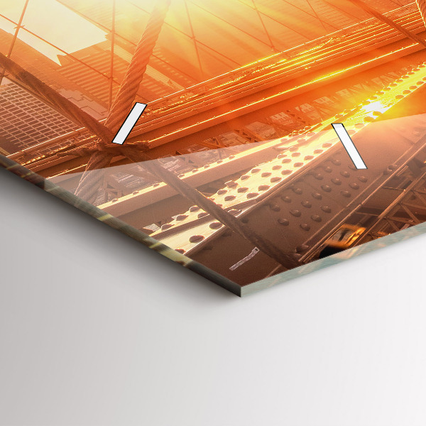 Ceas orizontale de perete din sticlă Podul Brooklyn NYC