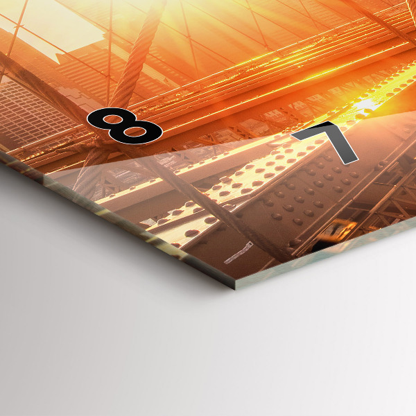 Ceas orizontale de perete din sticlă Podul Brooklyn NYC