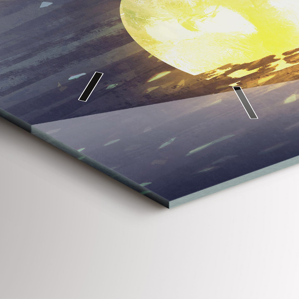 Ceas orizontale de perete din sticlă Abstracția