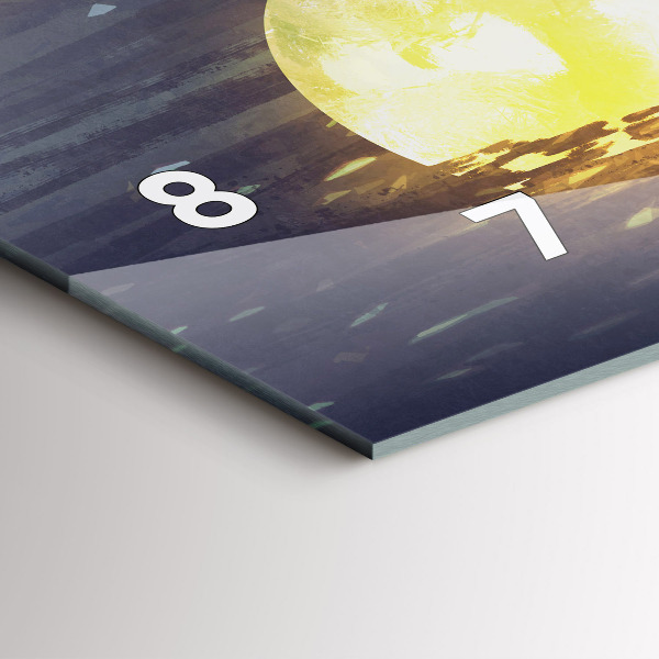 Ceas orizontale de perete din sticlă Abstracția