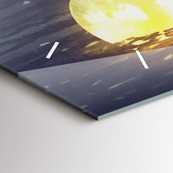 Ceas orizontale de perete din sticlă Abstracția