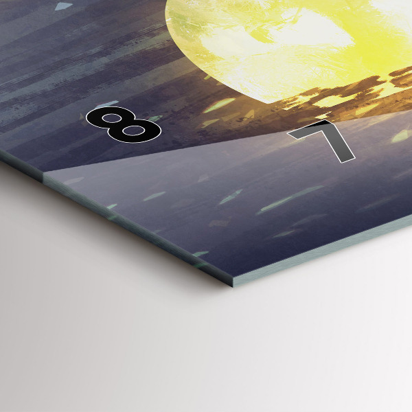 Ceas orizontale de perete din sticlă Abstracția